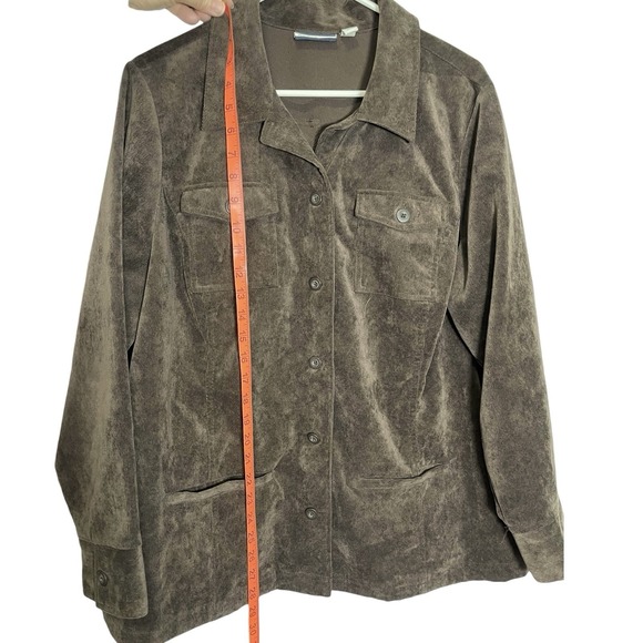 Vintage Croft & Barrow 1X Brown Corduroy Jacket Old School Stretch Poly Blend - Picture 7 of 7